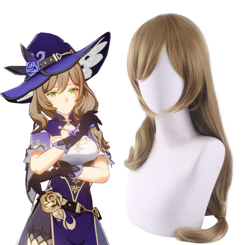 Game Genshin Impact Lisa Cosplay Wig Halloween Costumes for Women Anime Carnival Animation Festival Masquerade Party + Free Cap
